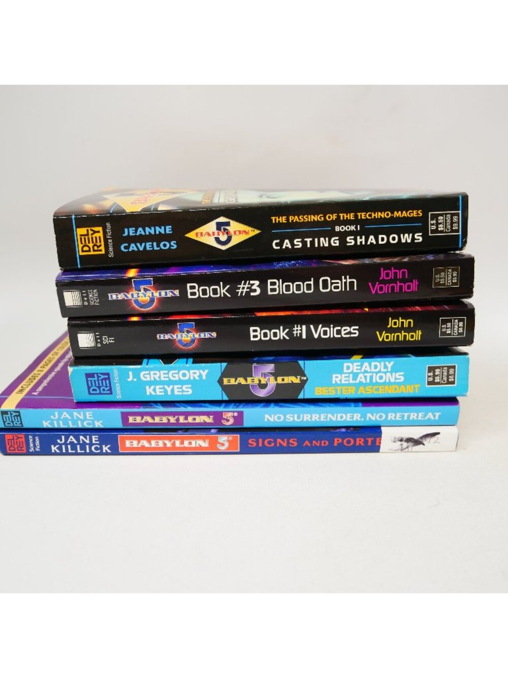 Babylon 5 Sci-Fi Paperback Book Lot of 6: Voices Blood Oath Casting Shadows No S